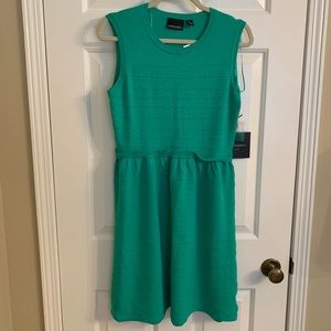 Cynthia Rowell Green Sleeveless Knit Sweater Dress